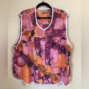 Vintage Anthony Richards Pink and Orange Sleeveless Nursing Top
